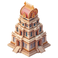 ai generiert Hindu Tempel 3d Symbol isoliert auf transparent Hintergrund png