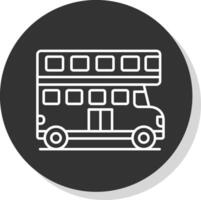 Double Bus Line Grey  Icon vector