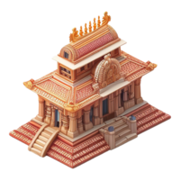 ai gerado hindu têmpora 3d ícone isolado em transparente fundo png