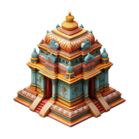 ai generado hindú templo 3d icono aislado en transparente antecedentes png