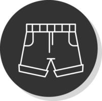 pantalones cortos línea gris icono vector
