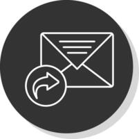 Forward Message Line Grey  Icon vector