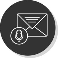 Audio Message Line Grey  Icon vector