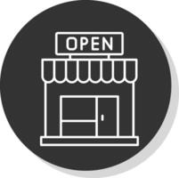 Open Line Grey  Icon vector