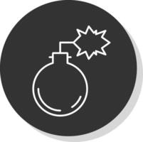 Bomb Line Grey  Icon vector