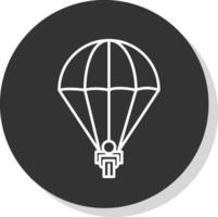 Parachuting Line Grey  Icon vector