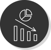 Pie Chart Line Grey  Icon vector