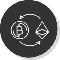 Ethereum Line Grey  Icon vector