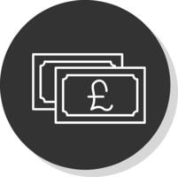 Pound Currency Line Grey  Icon vector