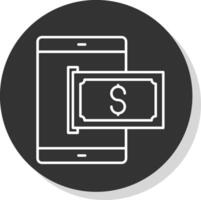 Mobile Pay Line Grey  Icon vector