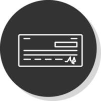 Bank check Line Grey  Icon vector