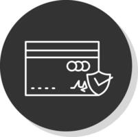 Secure Payment Line Grey  Icon vector