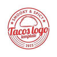 Spicy tacos logo design template vector