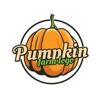 pumpkin farm logo design template vector