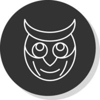 Owl Line Grey  Icon vector