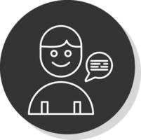 Customer Service Line Grey  Icon vector
