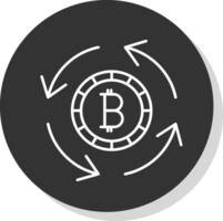 circular economía línea gris icono vector