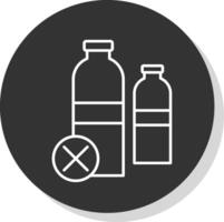 No Plastic Bottles Line Grey  Icon vector