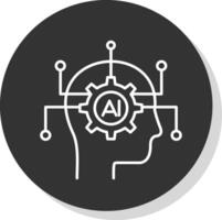 Artificial Intelligence Line Grey  Icon vector