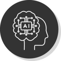 Artificial Intelligence Line Grey  Icon vector