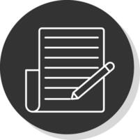 Writing Line Grey  Icon vector