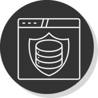 datos proteccion línea gris icono vector