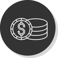 Coin Line Grey  Icon vector