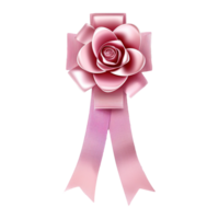 AI generated Pink ribbon bow isolated on transparent background png