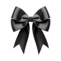 AI generated Black ribbon bow isolated on transparent background png