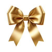 AI generated Golden bow isolated on transparent background png