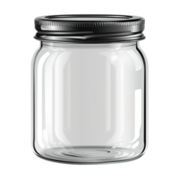 AI generated Empty glass jar isolated on transparent background png