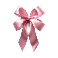 AI generated Pink ribbon bow isolated on transparent background png
