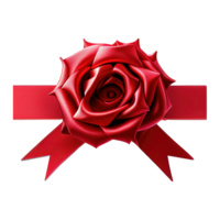 AI generated Red ribbon and bow isolated on transparent background png