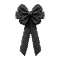 AI generated Black ribbon bow isolated on transparent background png