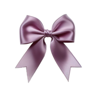 AI generated Purple satin ribbon bow isolated on transparent background png