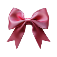 AI generated Satin ribbon bow isolated on transparent background png