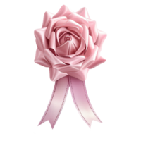 AI generated Pink ribbon bow isolated on transparent background png