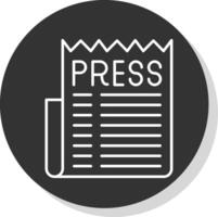 prensa lanzamiento línea gris icono vector