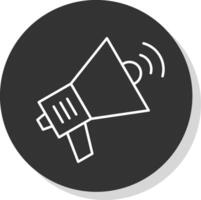 Megaphone Line Grey  Icon vector