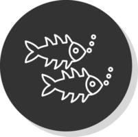 bacalao línea gris icono vector