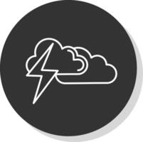 Thunder Line Grey  Icon vector