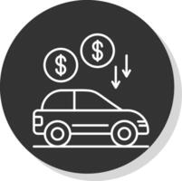 Car Loan Line Grey  Icon vector