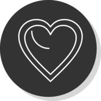 Heart Line Grey  Icon vector