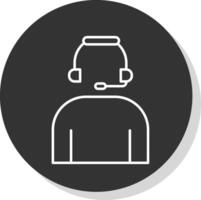 Headset Line Grey  Icon vector