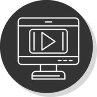 Video Player Line Grey  Icon vector
