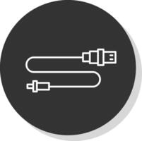 USB conector línea gris icono vector