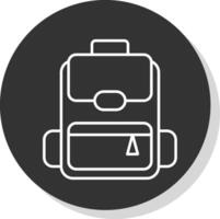 mochila línea gris icono vector