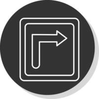 Turn Right Line Grey  Icon vector