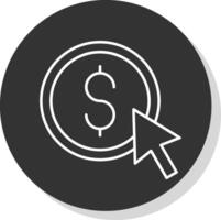 Pay Per Click Line Grey  Icon vector