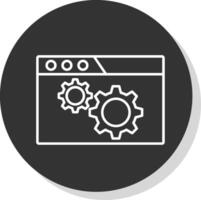 Browser Setting Line Grey  Icon vector